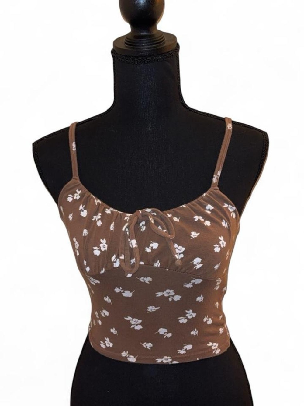Hollister Brown Floral Tie-Front Cami